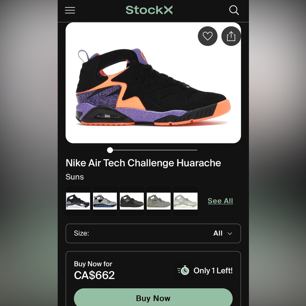 Nike Air Tech Challenge Huarache Black/Purple/Orange US11,5/EU45,5 - Picture 15 of 15